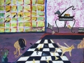  Chess Masters, mixed media on panel, 24 x 30