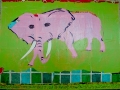 50's Elephant, mixed media on canvas, 18 x 24 before frame, 72