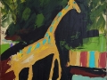 Giraffe Emerging, mixed media on canvas, 24 x 18