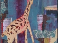 WWII Giraffe, mixed media on canvas, 24 x 12