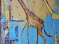 A Visit to the City, mixed media on canvas, 40 x 30